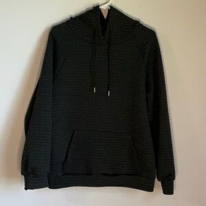 Black Textured Hoodie